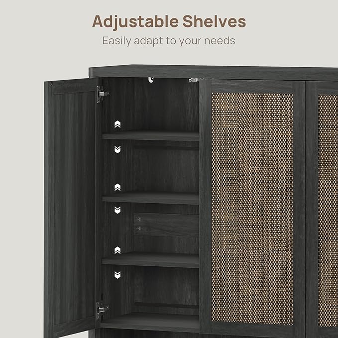 SICOTAS Rattan Shoe Storage Cabinet