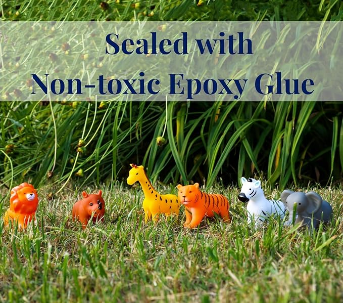 XY-WQ Bath Toys No Hole, for Infants 6-12& Toddlers 1-3, No Hole Bathtub Toys (Animal, 6 Pcs with Mesh Bag)