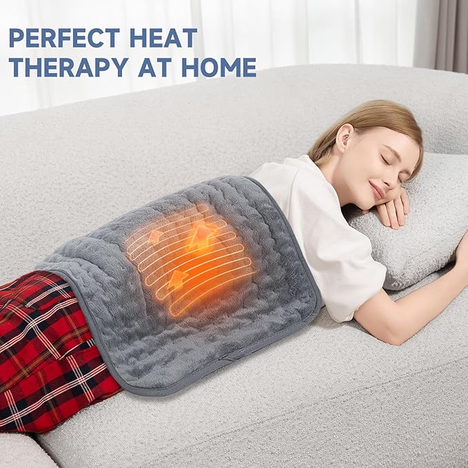 Heating Pad for Back, and Cramps, 6 Heat Settings & Auto Shut-Off, Soft Flannel