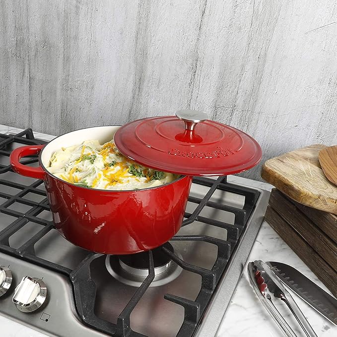 Crock-Pot Artisan 3-Quart Round Enameled Cast Iron Dutch Oven – Gradient Red