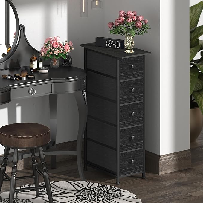 GiftGo Narrow Dresser Vertical Slim Dresser Chest of Drawers Skinny Storage