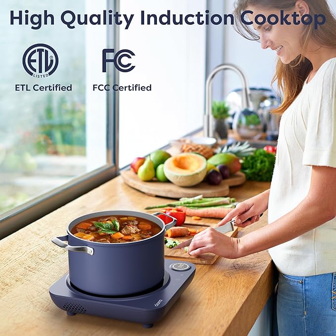 CIARRA CATIH1A-M Portable Induction Cooktop, Slim Single Electric Countertop