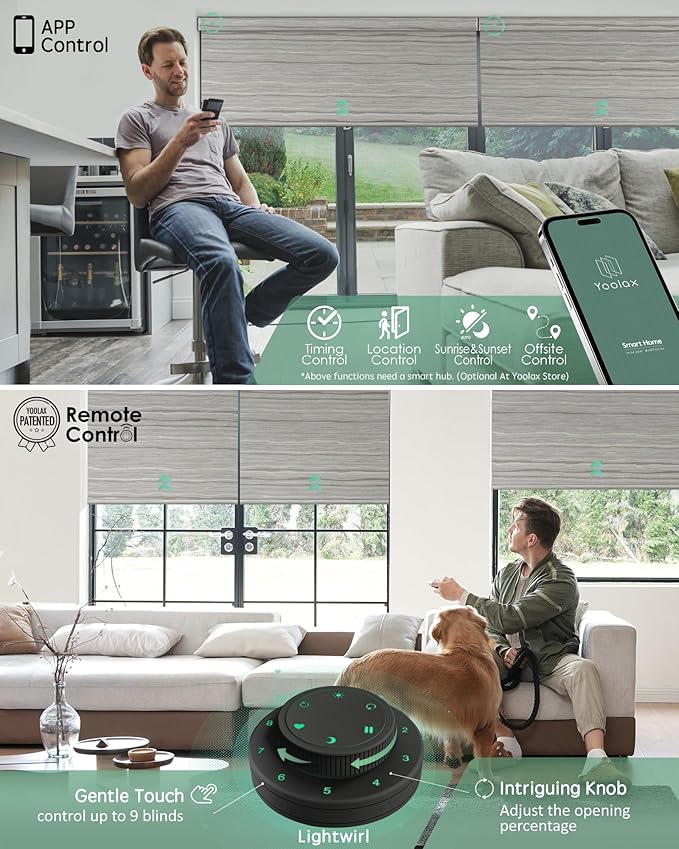 Yoolax Motorized Blinds with Remote, Smart Blinds