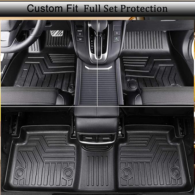 Floor Mats & Cargo Liners Compatible with 2012-2016 Honda CR-V,All Weather Waterproof Durable Anti-Slip Odorless Custom-fit Front Rear 2 Rows Back Trunk Tray Full Set Carpet Protection Liner