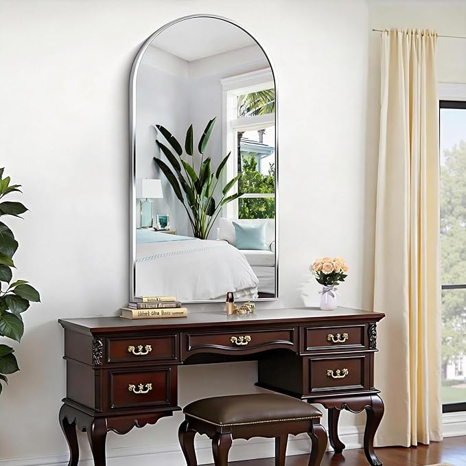 CIRCUMI Arched Wall Mirror, Metal Frame, Large Size