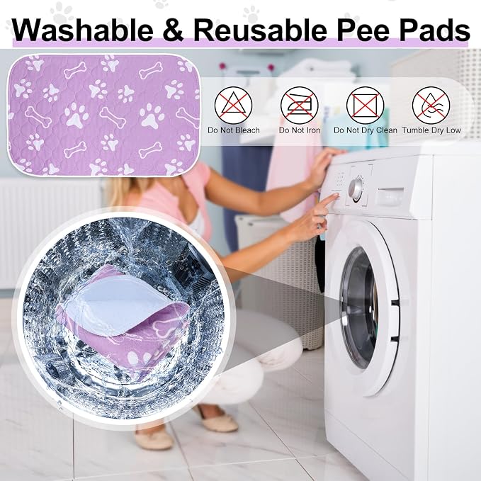 BEAUTYZOO 4 Pack Washable Pee Pads for Dogs,Reusable Puppy Pads 36x41 | Waterproof Super Absorbent,Non Slip and Leak-Proof Against Urine,Whelping Pads Mats for Puppy Potty Training,Playpen,Crate