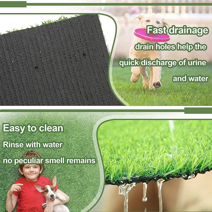 Artificial Grass for Dogs Pee Tray Fake Grass Mat for Professional Puppy Potty Trainer Replacement Dog Grass Pad for Indoor and Outdoor (30 x 20 Inch(Pack of 2))