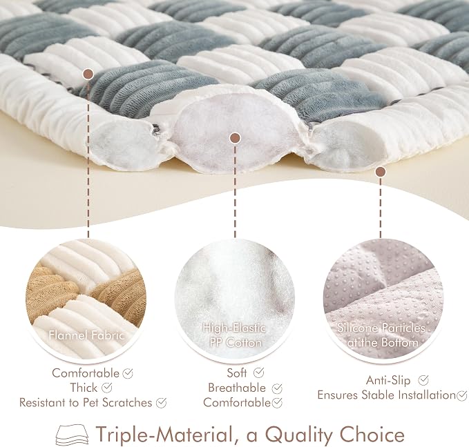 Couch Cover for Sofa, Sectional Couch Cover for Dogs, Sofa Cover Washable, Cushion Cover Blanket Pad Bed Mat for Pets, Fleece Furniture Protector, Camel, 27.6x59in