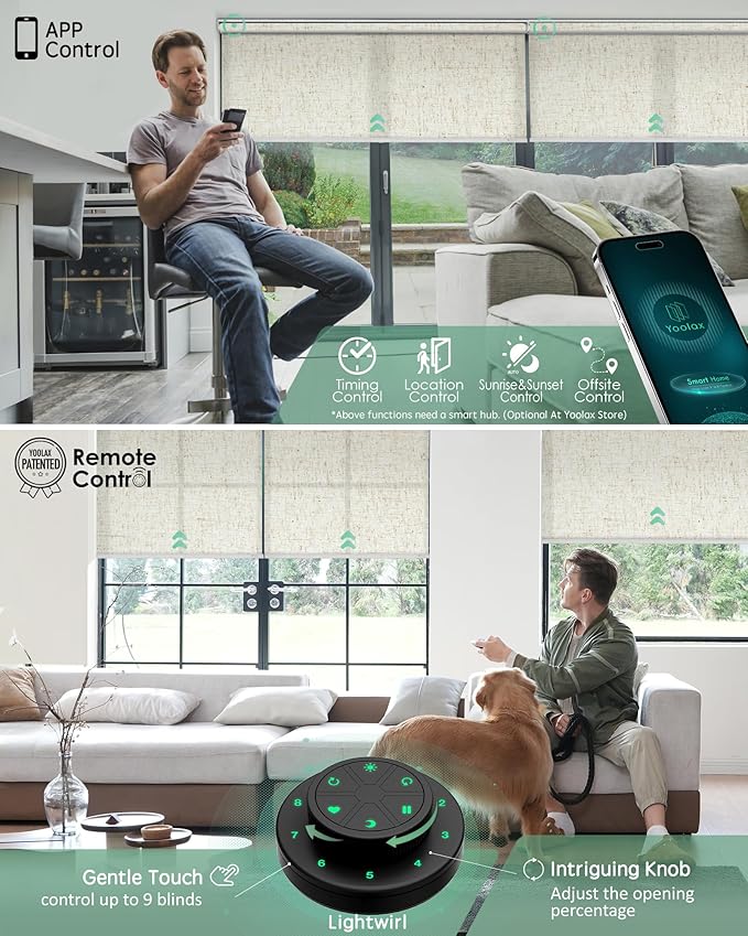 Yoolax Motorized Blinds with Remote, Smart Blinds