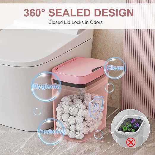 2 Pack 2.7 Gal Bathroom Trash Can