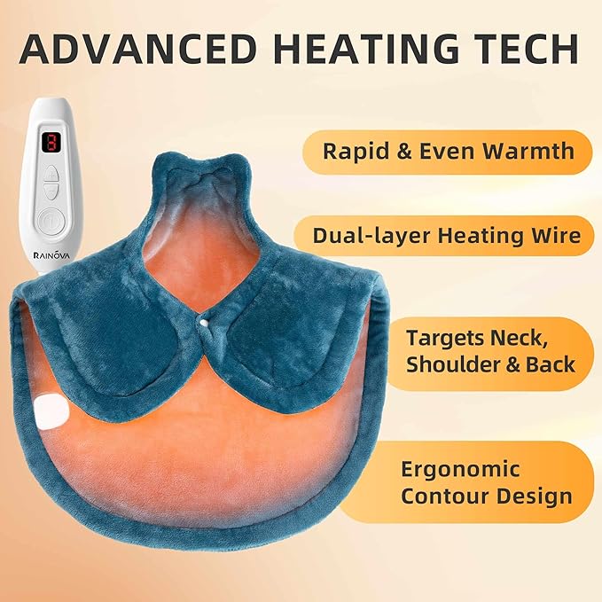 RAINOVA Heating Pad for Back, Neck and Shoulders, Electric Pad