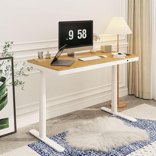 SANODESK Standing Desk with Drawer, Dual Motor 3 Stage Electric Height