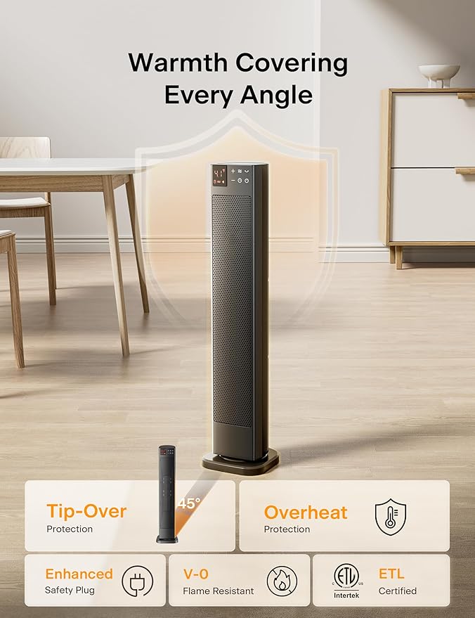 PELONIS 30” Ceramic Tower Space Heater