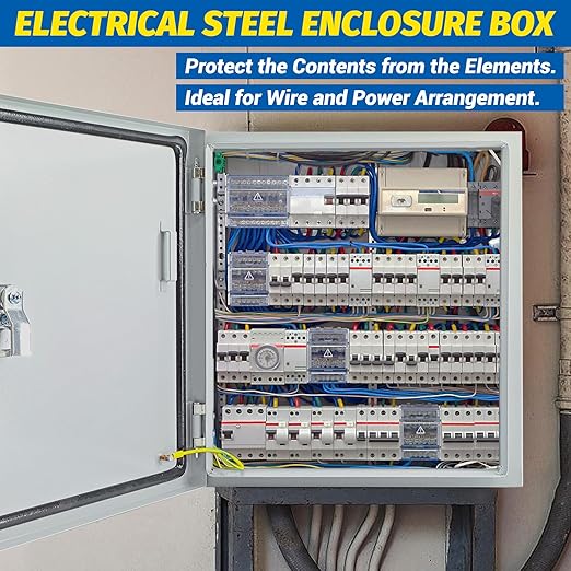 Electrical Box 12 x 12 x 8'' Steel Electrical Junction Box,NEMA 4X Steel