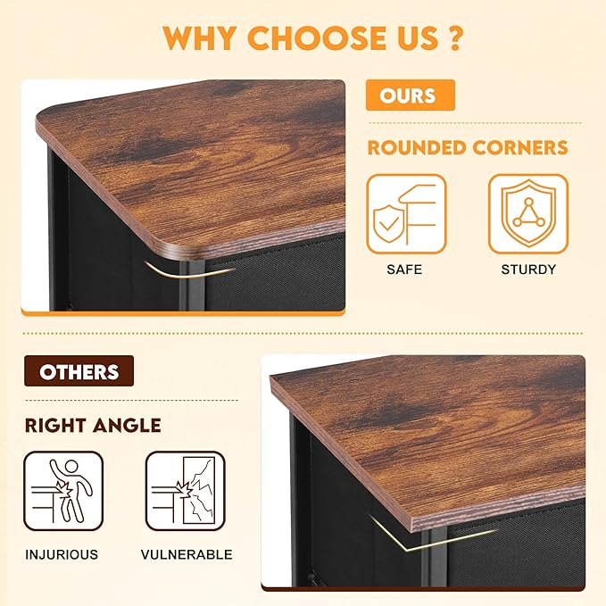 Curved Profile Dresser for Bedroom, Chest of Drawers, 10 Storage Drawers