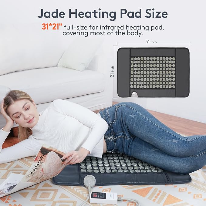 UTK Far Infrared Heating Pad for Back, 5X Deeper Pain Relief, 126 Natural Pure