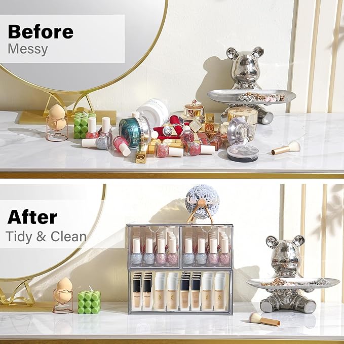 Prsildan Acrylic Drawer Makeup Organizer