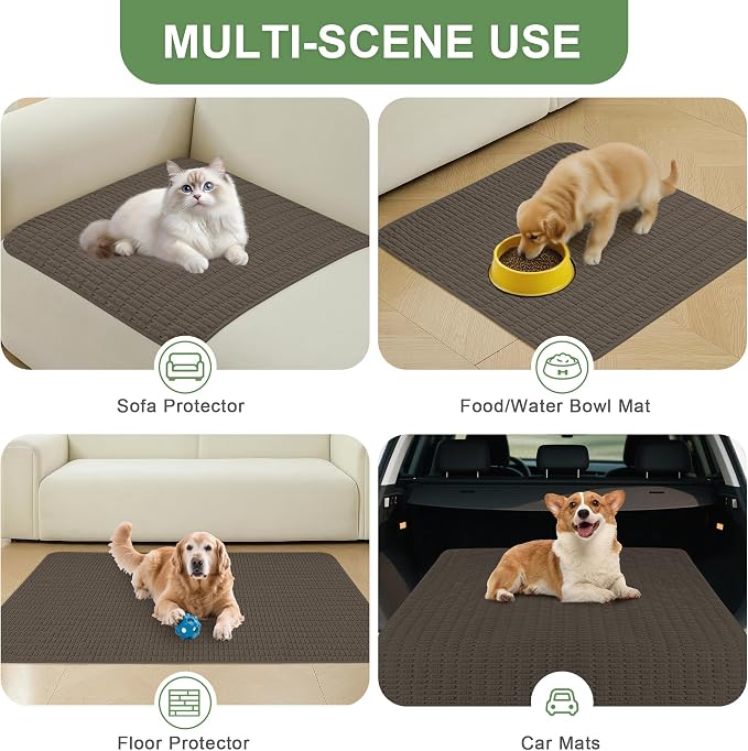 Washable Pee Pads for Dogs Puppy Pad, Coffee 60”x82” 1 Pack | High Absorbent Dog Pee Pad Leak Proof Cat Rugs, Reusable Non Slip Pet Mat, Wee Wee Pads for Training, Crate and Floor