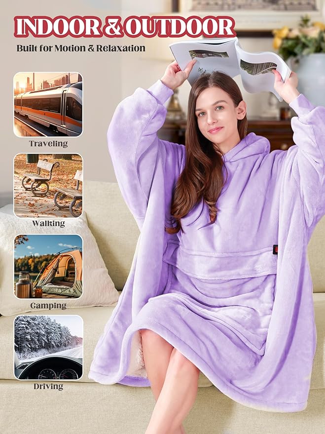 MAXEVE Heated Wearable Blanket Hoodie