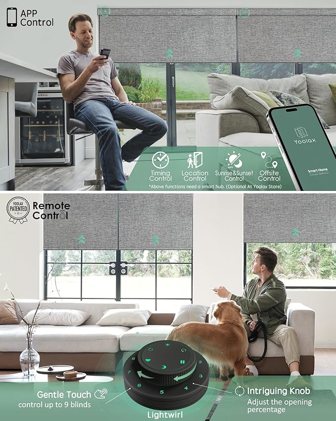 Yoolax Motorized Blinds with Remote, Smart Blinds