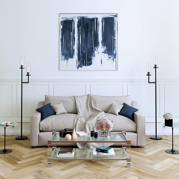 Basso 2-Light Torchiere Floor Lamp with Glass Shade in Brass/Clear
