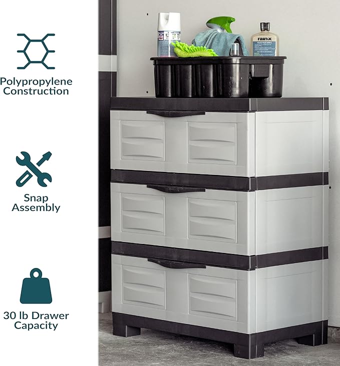Sunnydaze 29.5" H 3-Tier Storage Cabinet