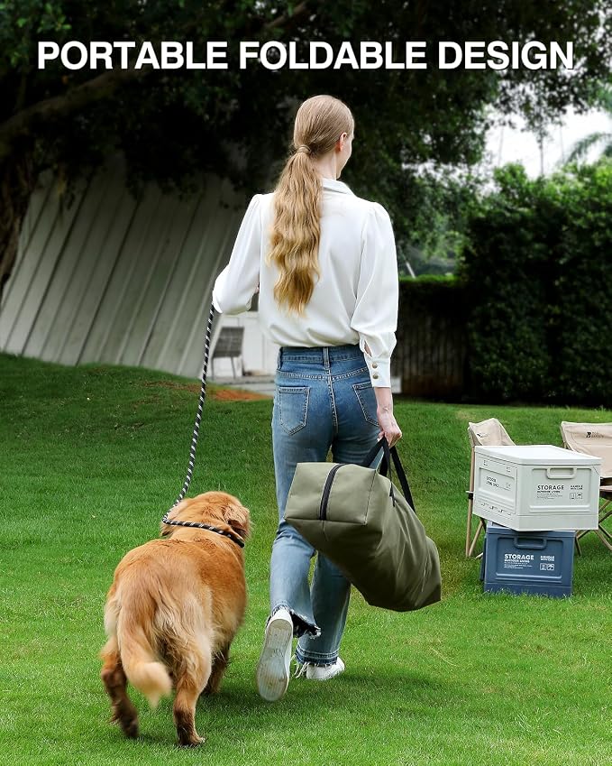 Veraste 30" Soft Collapsible Travel Dog Crate for Medium Dogs,Green | 4-Door Foldable Travel Crate,breathable mesh, foldable with storage bag