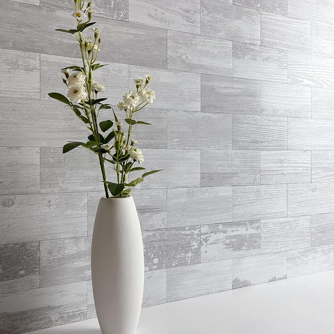 AULIGET 100 Piece Peel and Stick Backsplash PVC Tile, 3 Inch x 6 Inch White