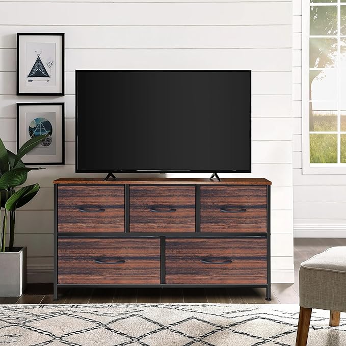 Dresser for Bedroom with 5 Drawers, Chest of Drawers, Storage Drawers Organizer
