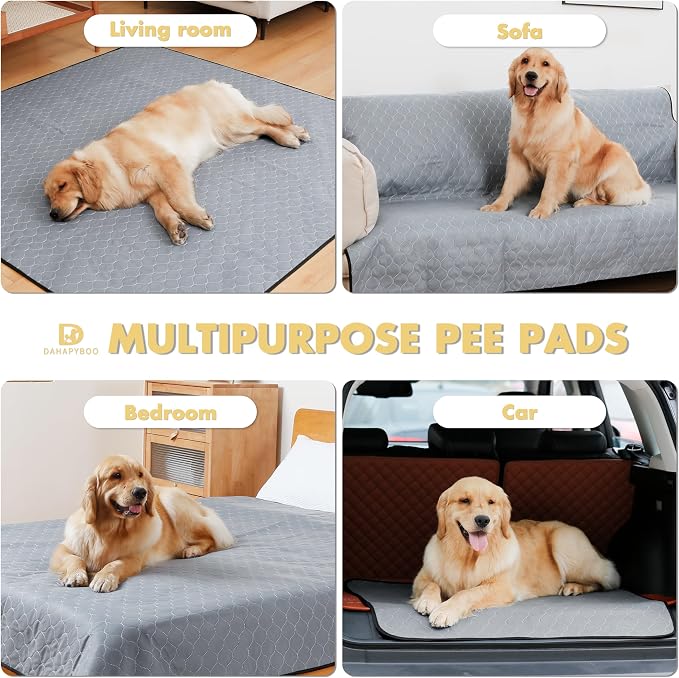 DAHAPYBOO Washable Pee Pads for Dogs 36x41,6Pack | Reusable Puppy Pads for Dogs Non-Slip Waterproof Pet Training Pads for Crate, Playpen, Bed, Sofa,Whelping Box, Potty Training