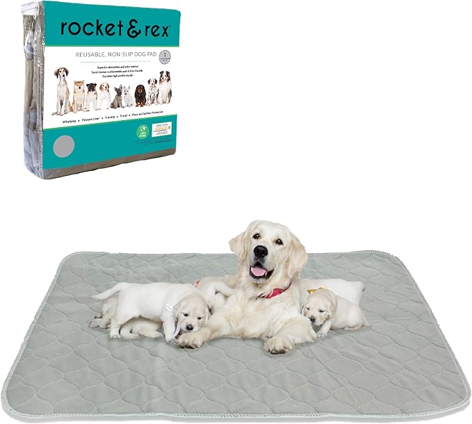 rocket & rex Premium XXL Non-Slip Washable Dog Playpen Mat (72"x72") | For whelping, potty training & travel. OEKO-TEX certified, chemical-free.