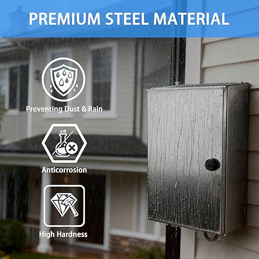 Electrical Enclosure 16x16x8, 304 Stainless Steel Enclosure IP66 Waterproof and