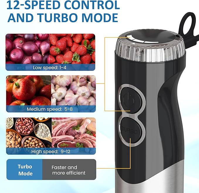 1000W Professional Immersion Blender, Heavy Duty Hand Blender