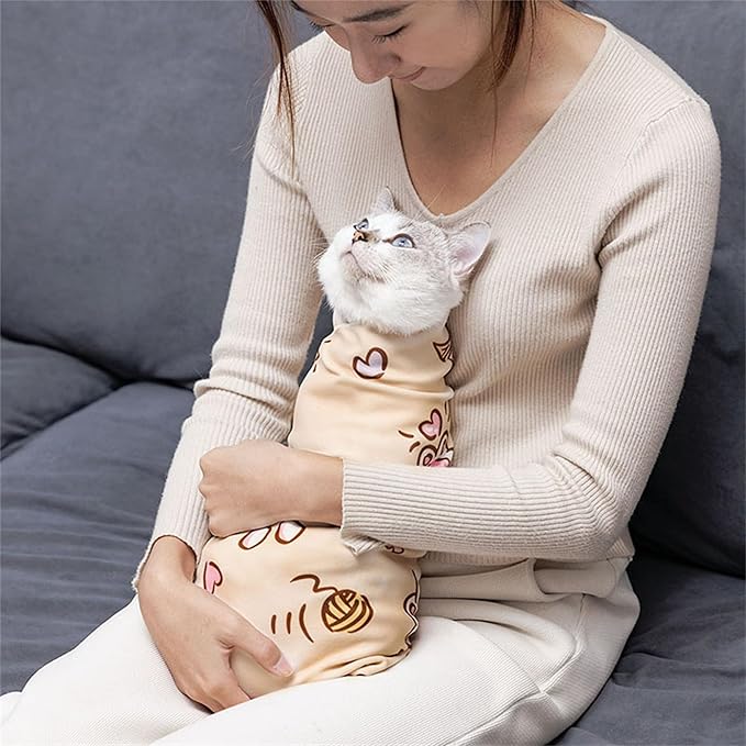 27.5" Large Cat Wrap for Nail Trimming,Self-adherent Cat Grooming Wrap for Cat & Small Dog, Anti-Scratch Cat Swaddle Burrito Wrap for Medicine,Nail Clipping,Ear Cleaning,Teeth Brushing - Cute Pattern