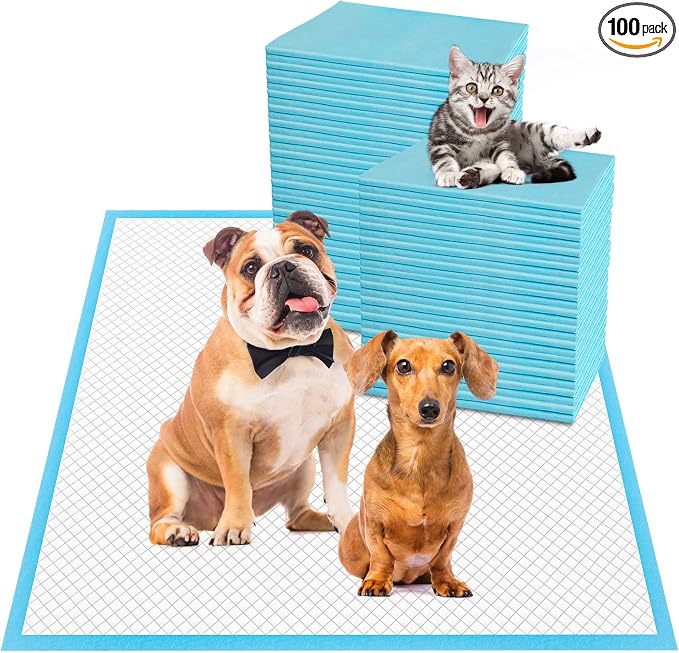Boscute Thicken 6 Layers Heavy Absorbent XL 36"x24" Pet Training Dog Pee Pads, Extra Large Polymer Leak-Proof Quick Dry Puppy Pee Pads, Disposable Pee Pads for Dogs Cats Rabbit, 100 Counts | Heavy Absorbent up to 7 Cups, Quick Dry, for Dogs Cats Rabbit...