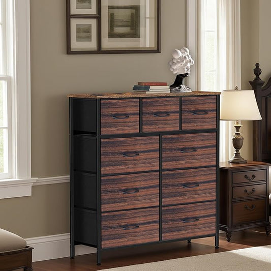 Dresser for Bedroom with 9 Drawers, Chest of Drawers, Storage Drawers Organizer