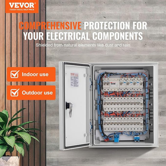 VEVOR Fiberglass Enclosure 23.6 x 15.7 x 9.1 Electrical Enclosure Box NEMA 3X