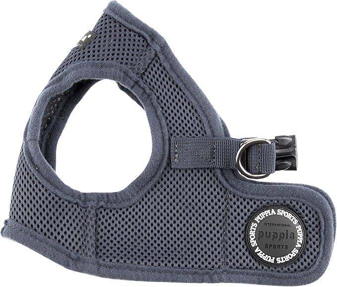 Puppia Soft Vest Dog Harness Step-in Padded Mesh No Choke No Pull Comfortable Walking Running Training for Small Medium Large Dogs, Grey, XXX-Large