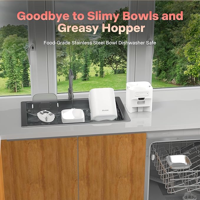 Automatic Cat Feeder with Camera, 5G WiFi Automatic Dog Feeder, 7L Cat Food