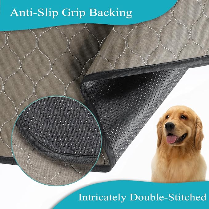 Bunlitent Washable Pee Pads for Dogs 36" x 72", 3 Pack, Reusable Puppy Pads | Reusable, Quick Dry, Anti-Slip, Waterproof, Whelping Pad for Pet, Playpen, Incontinence, Housebreaking, Training, Brown