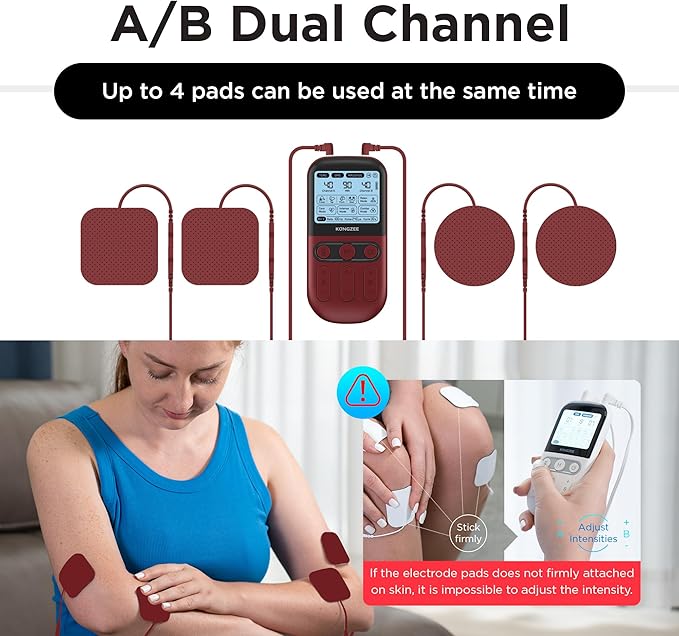 4 in 1 - D.I.Y & Tens Unit & EMS & Massage Muscle Stimulator, Dual Channel TENS
