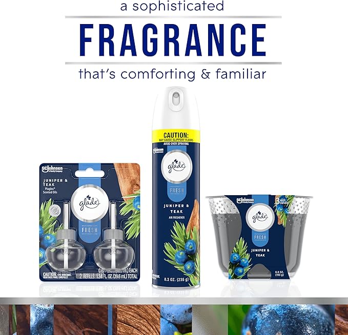 Glade Juniper & Teak Fresh Collection Candle