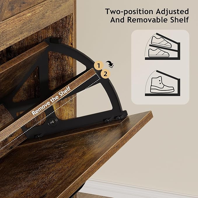 EOYUTLLY Shoe Cabinet Storage for Entryway, Narrow Shoe Rack Cabinet