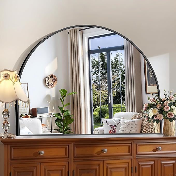 CIRCUMI Arched Wall Mirror, Metal Frame, Large Size
