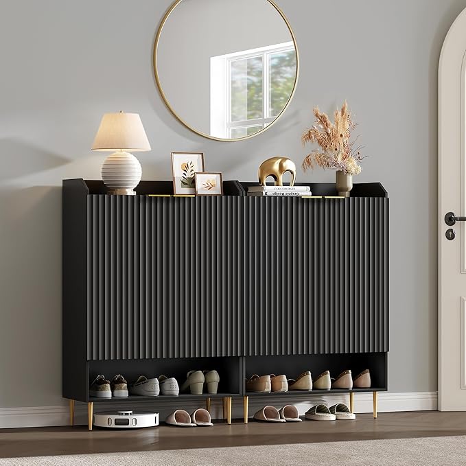 SICOTAS Shoe Cabinet Set of 3-7-Tier Large Shoe Storage Cabinet, 50.7" Tall