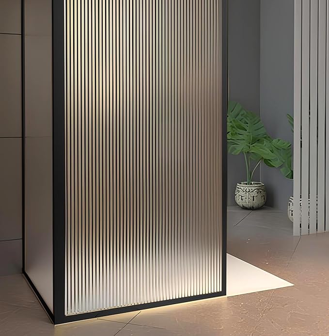 Brixwell SDCD3812MBL-CCP18-XCP25 Matte Black Frameless Shower Door Aluminum