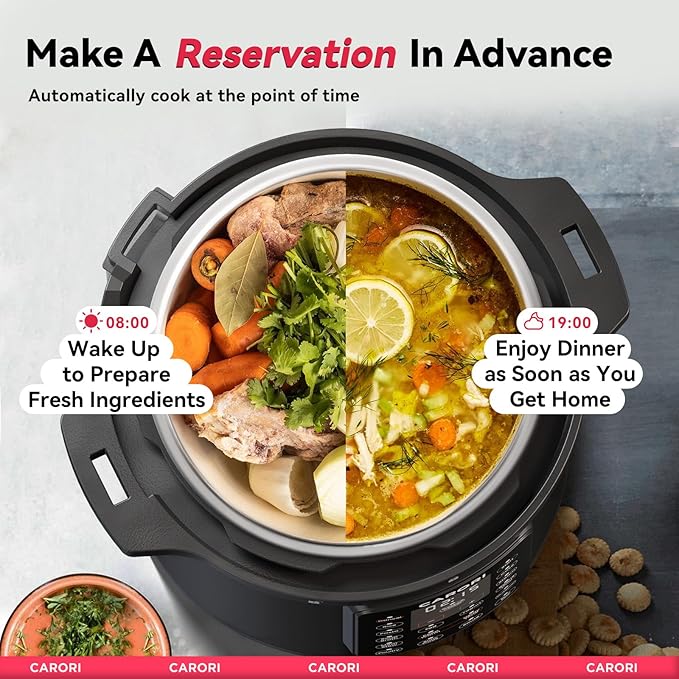 1200W 12-in-1 Electric Pressure Cooker 8Qt, Stainless Steel Pressure Cooker