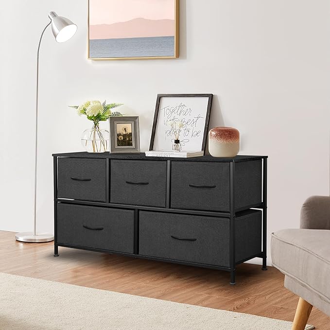 Dresser for Bedroom with 5 Drawers, Chest of Drawers, Storage Drawers Organizer