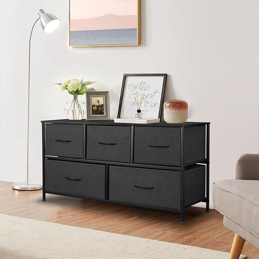 Dresser for Bedroom with 5 Drawers, Chest of Drawers, Storage Drawers Organizer