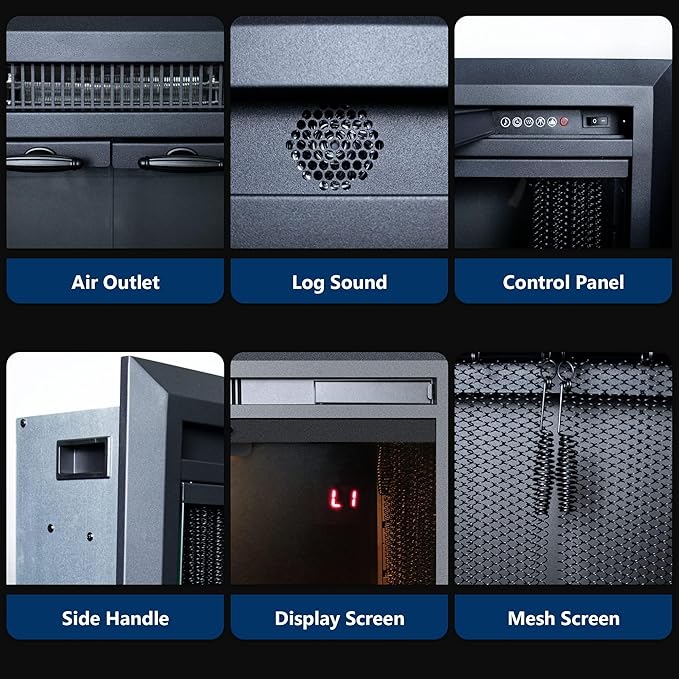 50 Inches Electric Fireplace Insert, 750W/1500W Fireplace Heater
